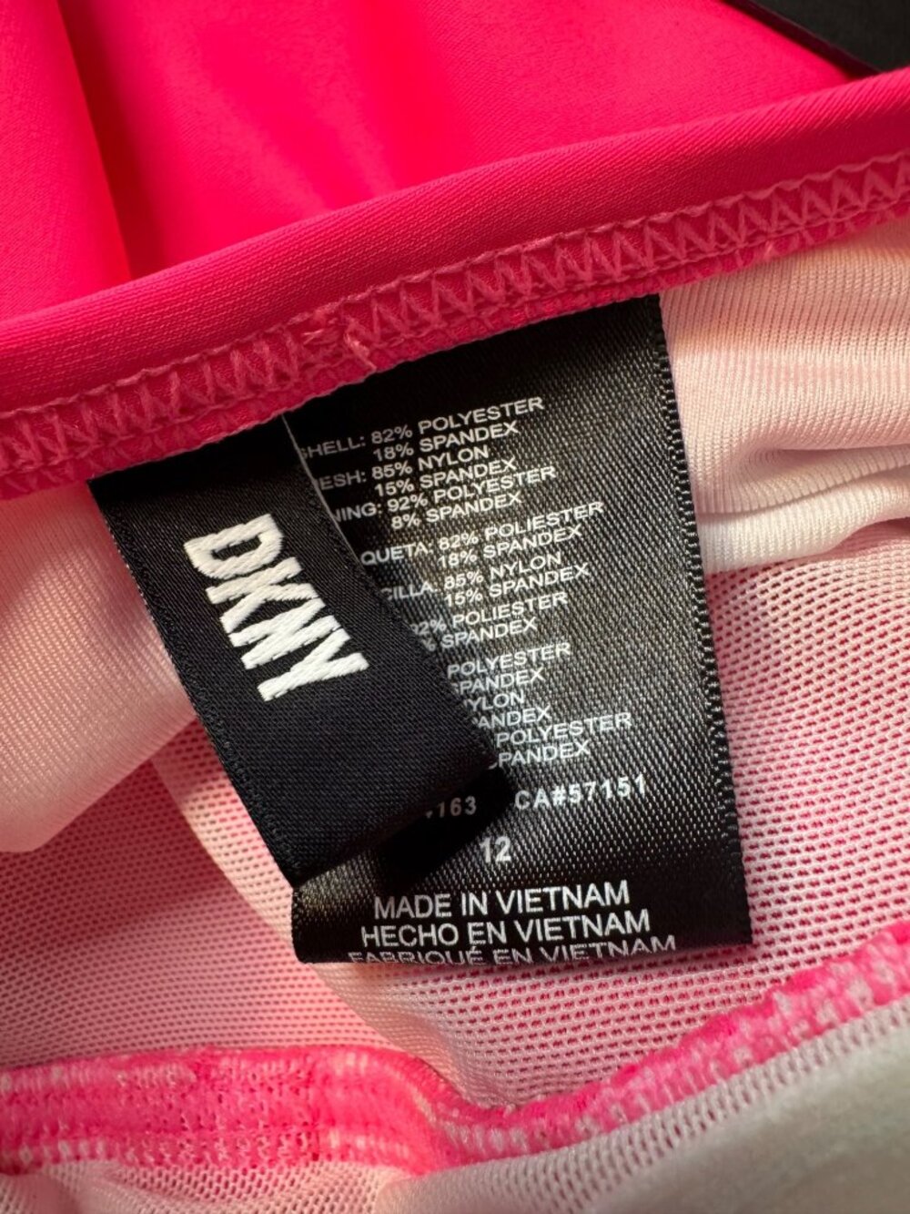 DKNY Ruffle Pink One Piece Swim Size 12 Pink NWT Underwire Ruched - Picture 5 of 10